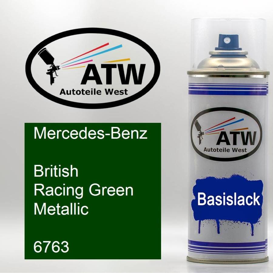 Mercedes-Benz, British Racing Green Metallic, 6763: 400ml Sprühdose, von ATW Autoteile West.